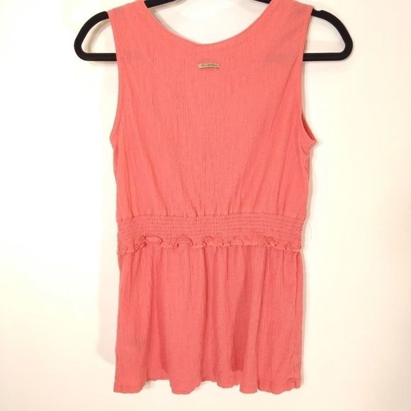 Columbia Woman's Chic Pink Ruffle Sleeveless Top M - Picture 5 of 6